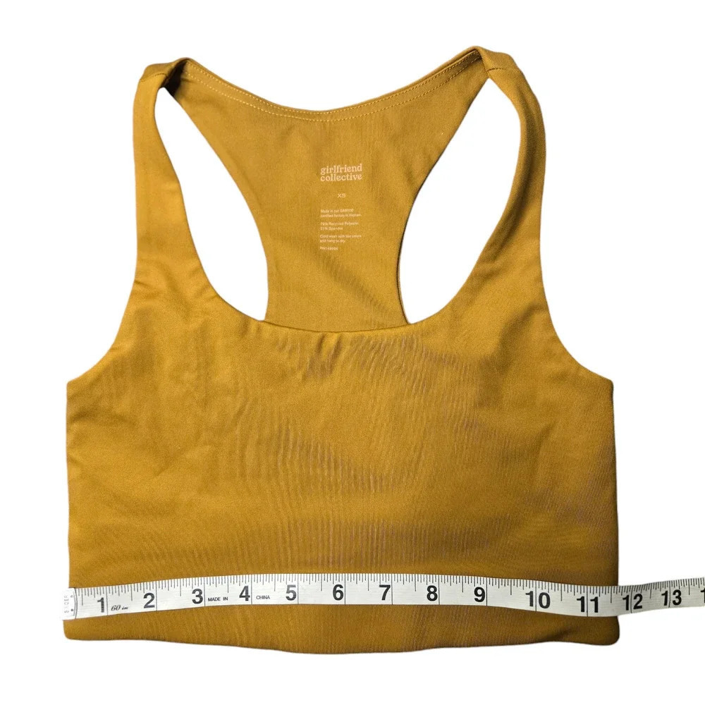 Girlfriend Collective Paloma Sports Bra & High Waist Leggings in Saddle XS - Picture 3 of 10
